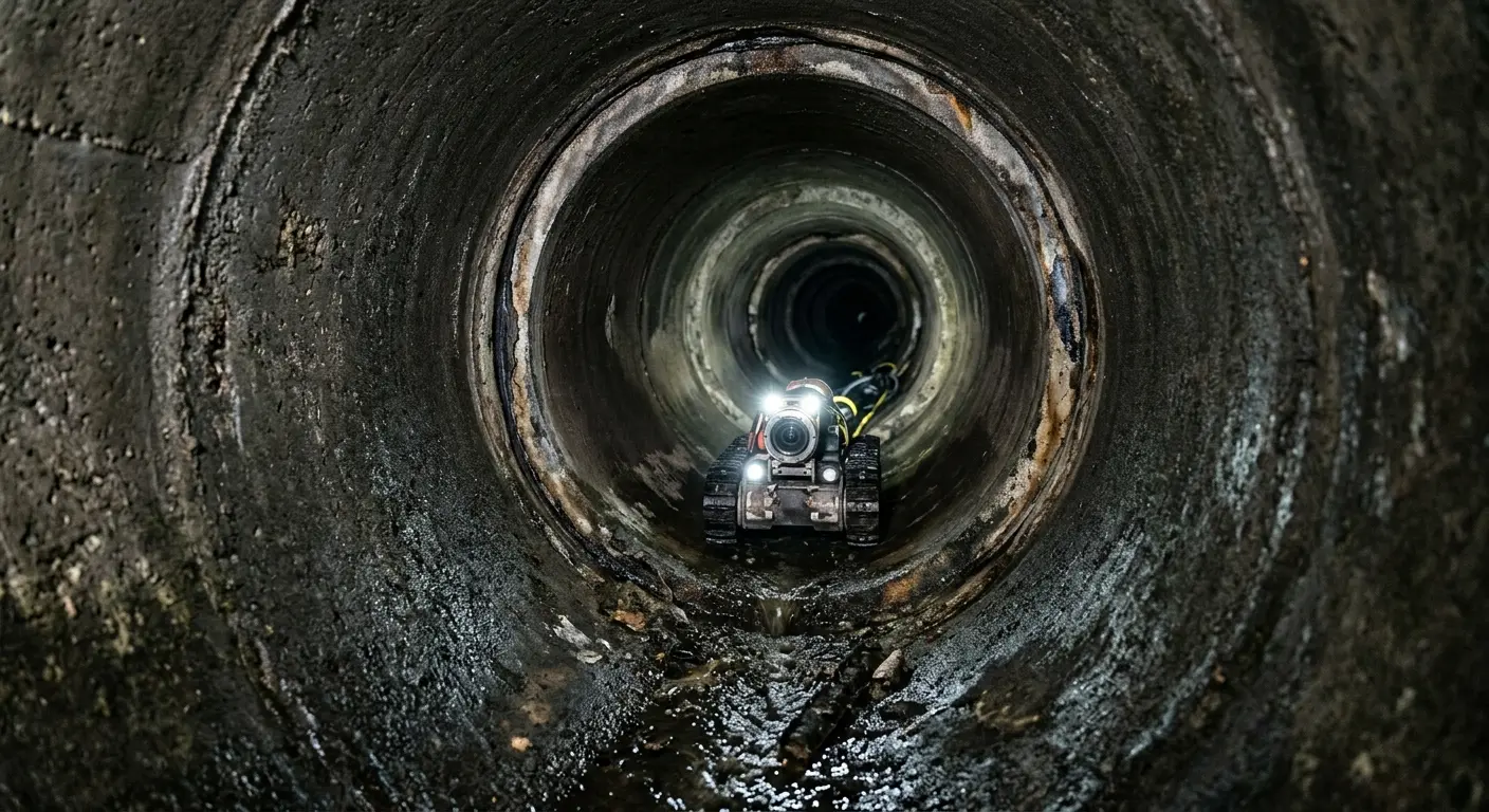 Robotic sewer camera inspecting pipe interior for Drain Snake Service in Redondo Beach